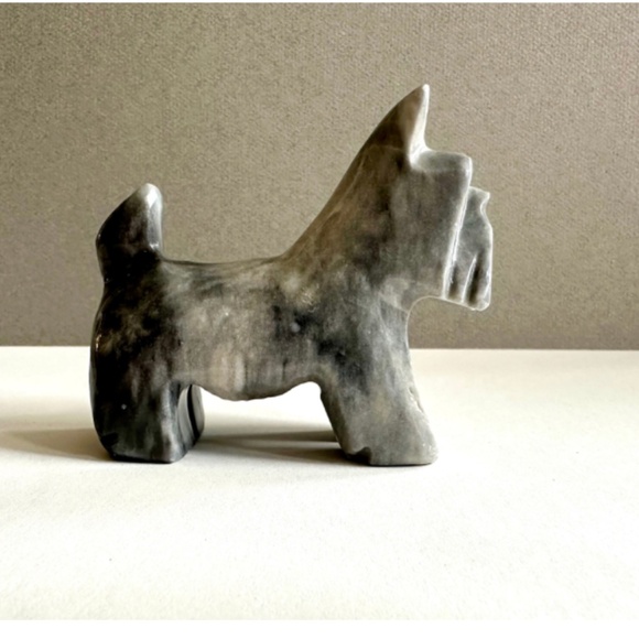 Vintage  alabaster Scottie dog figurine, Marble Scottie Dog - Picture 3 of 8